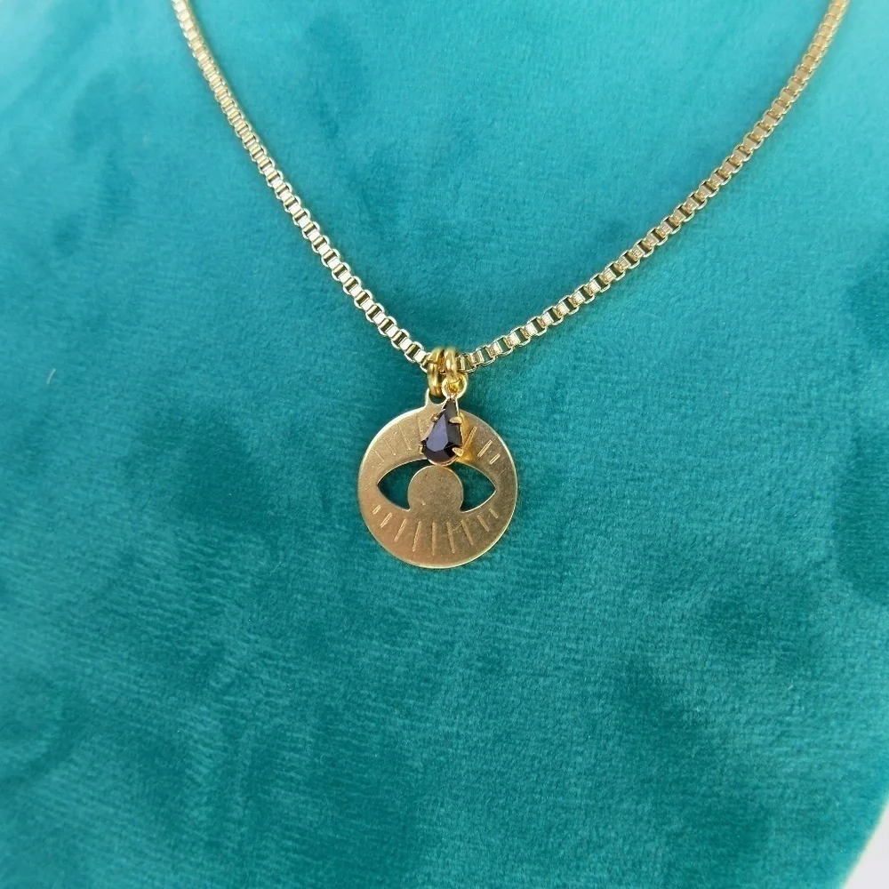 dainty evil eye charm protection amethyst boho